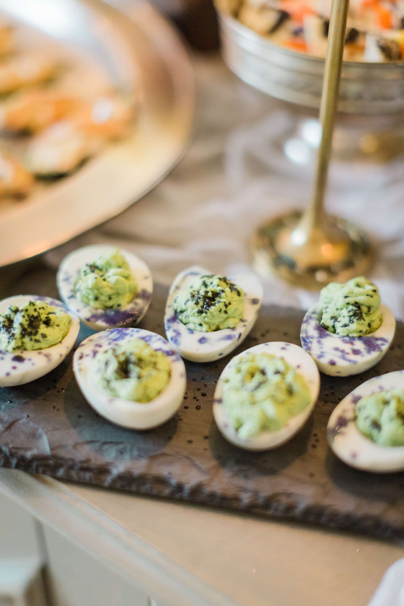 Spicy and Sweet Deviled Eggs // Halloween Party Recipe // www.https://www.thehisfor.com